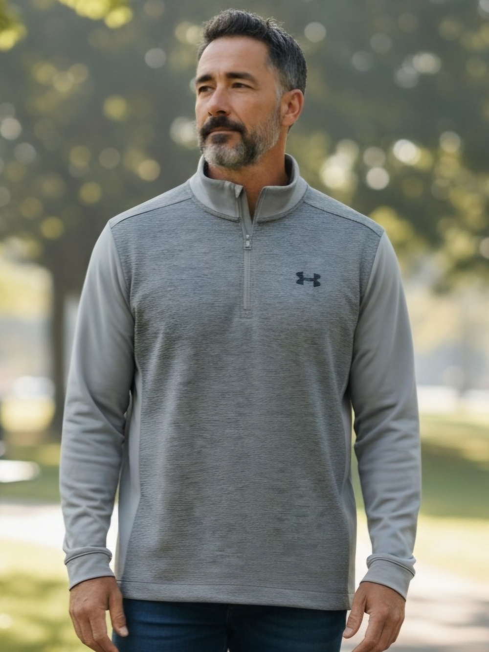 Under Armour Men’s Light Gray Heather Quarter-Zip Pullover